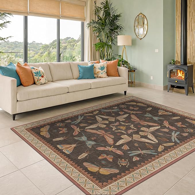 Washable Living Room Area Rug 5x7, Ultra Soft Carpet by HazoHaus