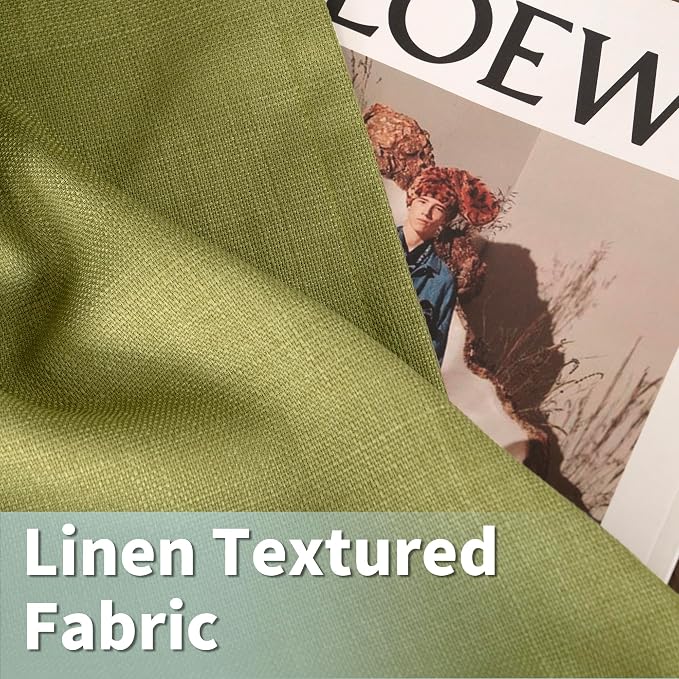 LAMIT Moss Green Linen Curtains - Image 2