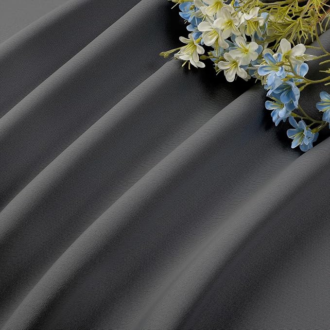 CUCRAF Light Grey Blackout Curtains 54 inch Length 2 Panels Set, Rod Pocket - Image 7