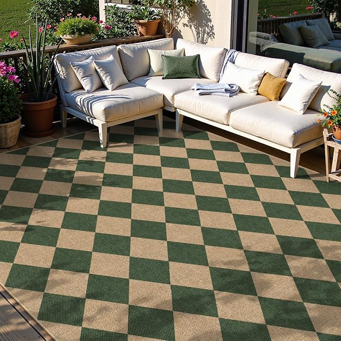 Lahome Colette Checkered Washable Rugs 8x10, Easy Jute Rug - Image 7