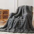 COOVA Faux Fur Throw Blanket for Couch, Cozy Soft and Fuzzy Plush Rabbit Fur by COOVA