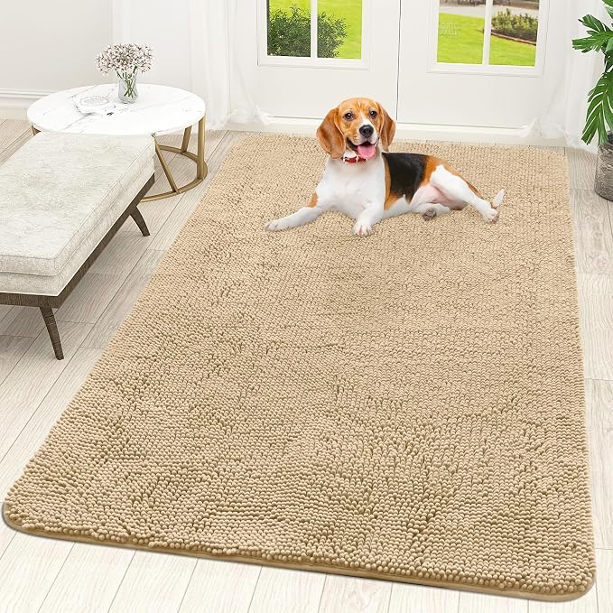 OLANLY Dog Door Mat for Muddy Paws 59x35, Absorbs Moisture and Dirt, Absorbent by OLANLY
