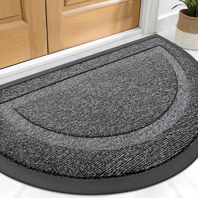 OLANLY Half Circle Front Door Mat Outside 33x21 All-Season Rubber Doormat | by OLANLY