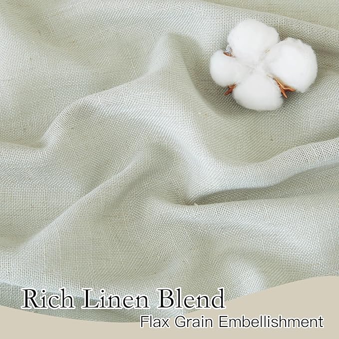 RYB HOME Natural Linen Curtains 72 inch Length - Image 3