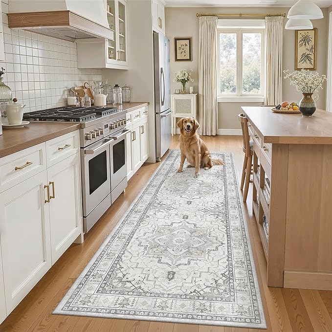 Madane Runner Rug 2'6''x8' Kitchen Runner, Hallway Runner Printed Vintage Rug by Madane