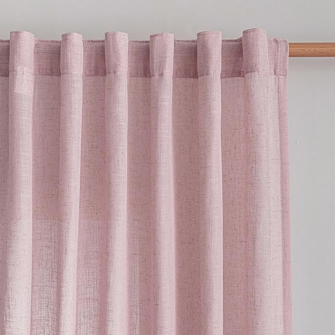 MYSKY HOME Pink Curtains 72 Inch Length - Image 2
