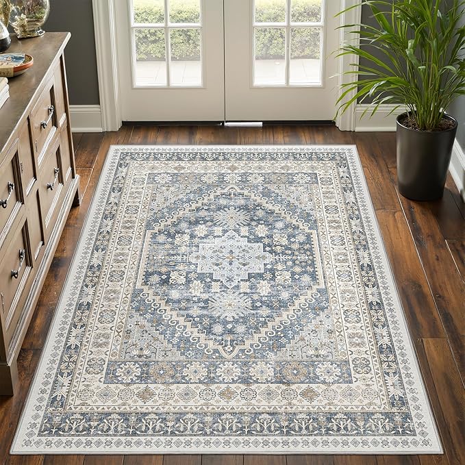 3x5 Washable Area Rug for Entryway, Kitchen Rugs Non Slip for Dining Room by Restydon