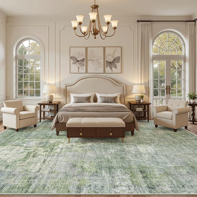 10x14 Area Rugs for Living Room, Non Slip Machine Washable Vintage Rugs - Image 3