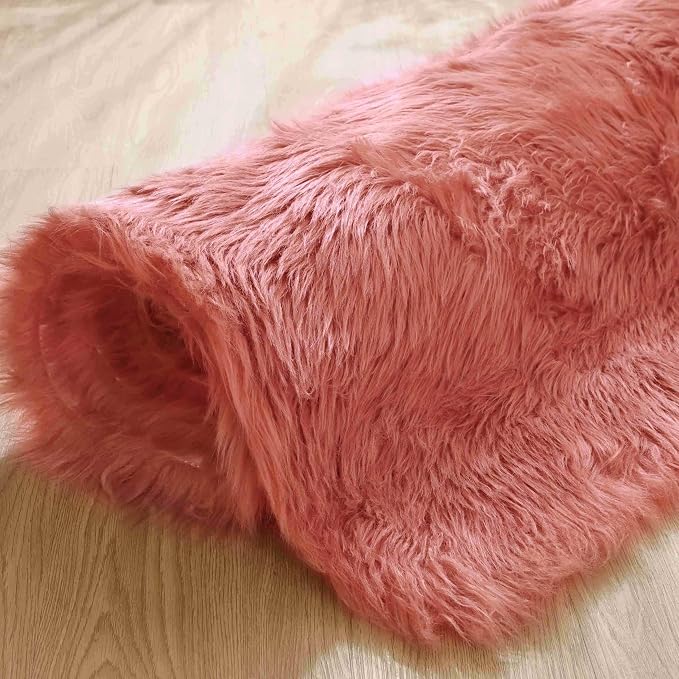 Goolela Pink Area Rug 8x10 Fluffy Fuzzy Furry Rug - Image 9