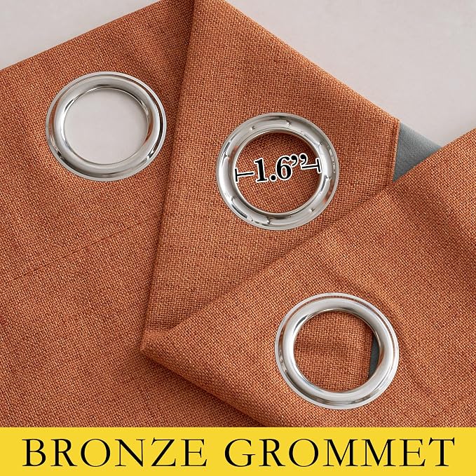 NICETOWN 100% Absolutely Blackout Linen Curtains - Image 6