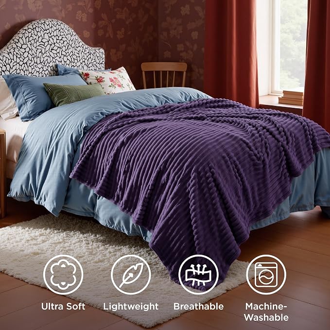 Bedsure GentleSoft Purple Throw Blanket - Image 5