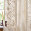 jinchan Belrose Lined Linen Blend Curtains Boho Floral Curtains by JINCHAN