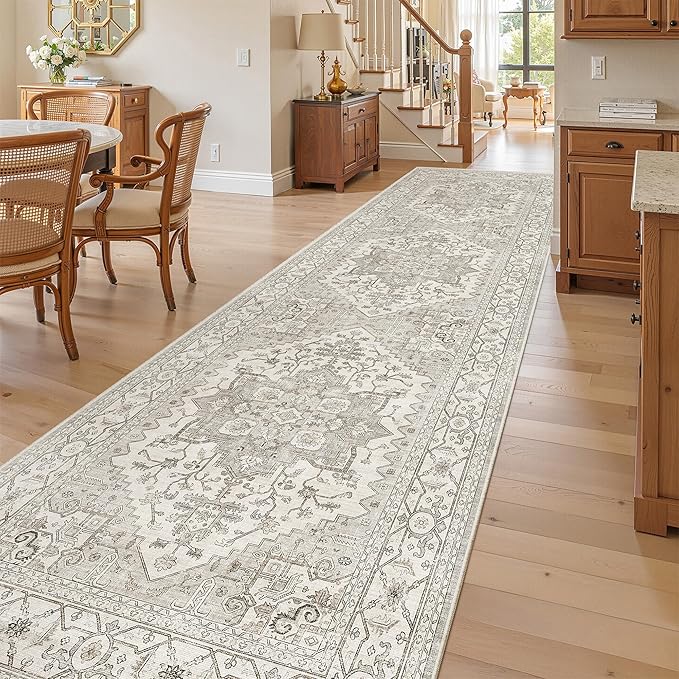 Madane 3x12 Hallway Runner Rug, Non Slip Washable 12ft Runner by Madane