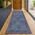 Dark Blue 3x12 Extra Long Wide Runner Rug by HazoHaus