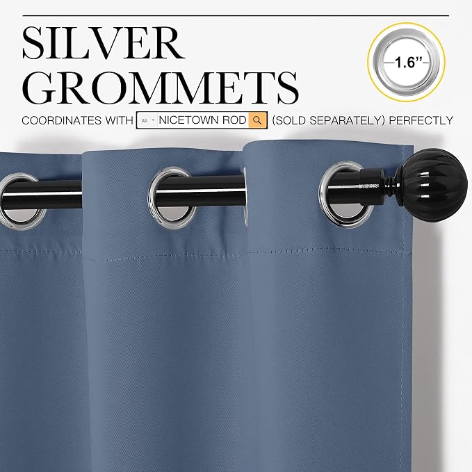 NICETOWN Kitchen Curtains Blackout Curtains & Drapes, Thermal Insulated Grommet - Image 3