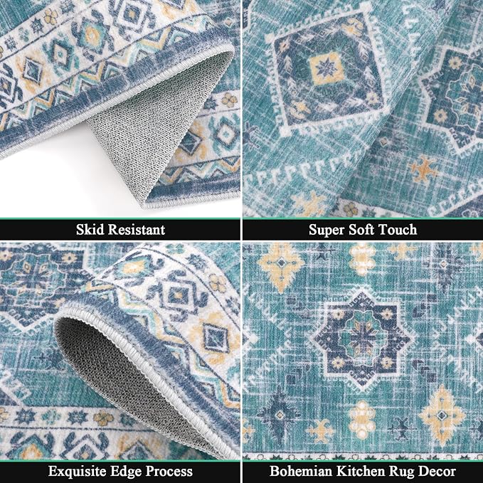 HEBE Boho Kitchen Rug Sets 3 Piece - Image 4