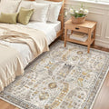 Madane Area Rug 4x6 Washable Rugs: Vintage Living Room Rug Soft Low Pile Non by Madane