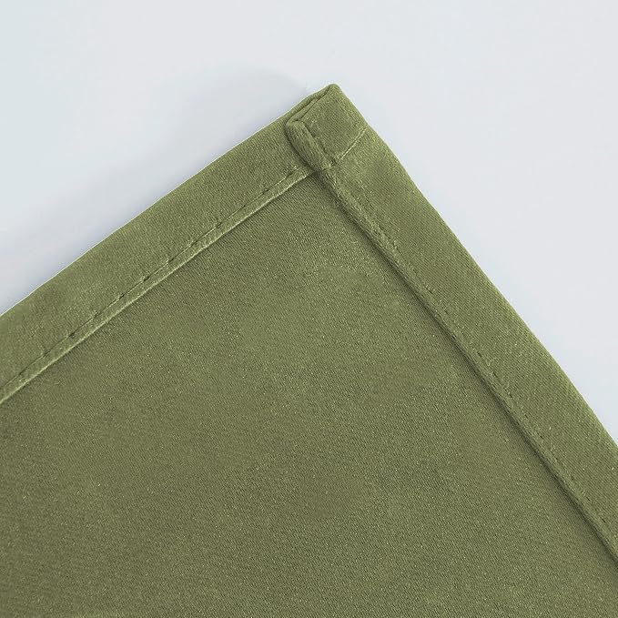 LEMOMO Olive Green Blackout Curtains 66 x 63 Inch Length/Set of 2 Curtain - Image 8