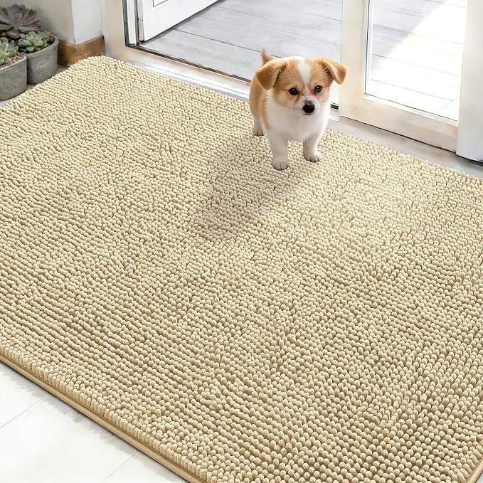 OLANLY Dog Door Mat for Muddy Paws 48x30, Absorbs Moisture and Dirt, Absorbent by OLANLY