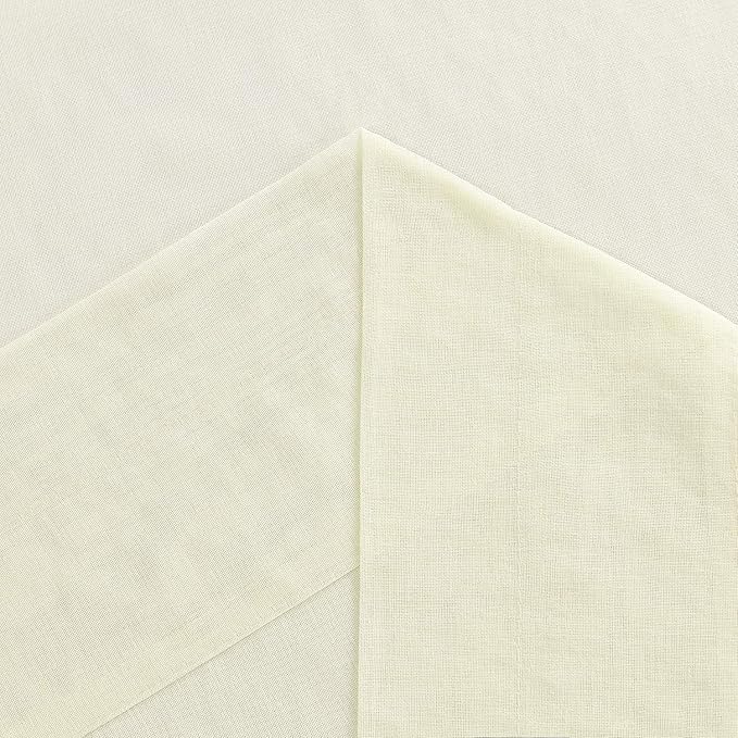 DWCN Ivory Sheer Curtains Semi Transparent Voile Rod Pocket Curtains - Image 4