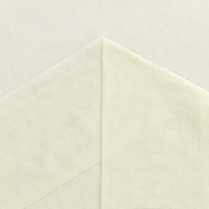 DWCN Ivory Sheer Curtains Semi Transparent Voile Rod Pocket Curtains - Image 4