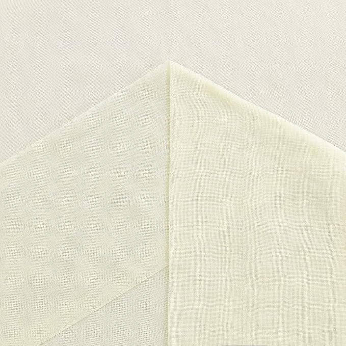 DWCN Ivory Sheer Curtains Semi Transparent Voile Rod Pocket Curtains - Image 4
