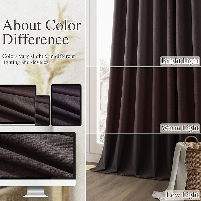 Guken 100% Blackout Curtains 84 Inch Length 2 Panels Set - Image 7