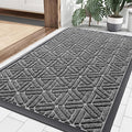 Smiry Front Door Mat Outside Entrance, Heavy Duty Sturdy Natural Rubber Doormat by Smiry
