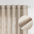 MYSKY HOME Oatmeal Curtains for Living Room, Semi Sheer Curtains & Drapes Light by MYSKYHOME