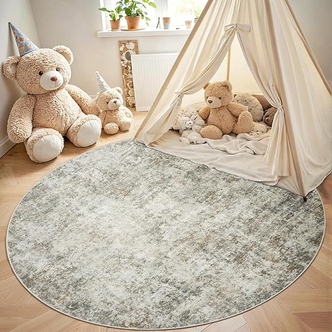 Round Rug 6ft Circle Rug Washable: Carpet Small Circular Area Rug - Image 4