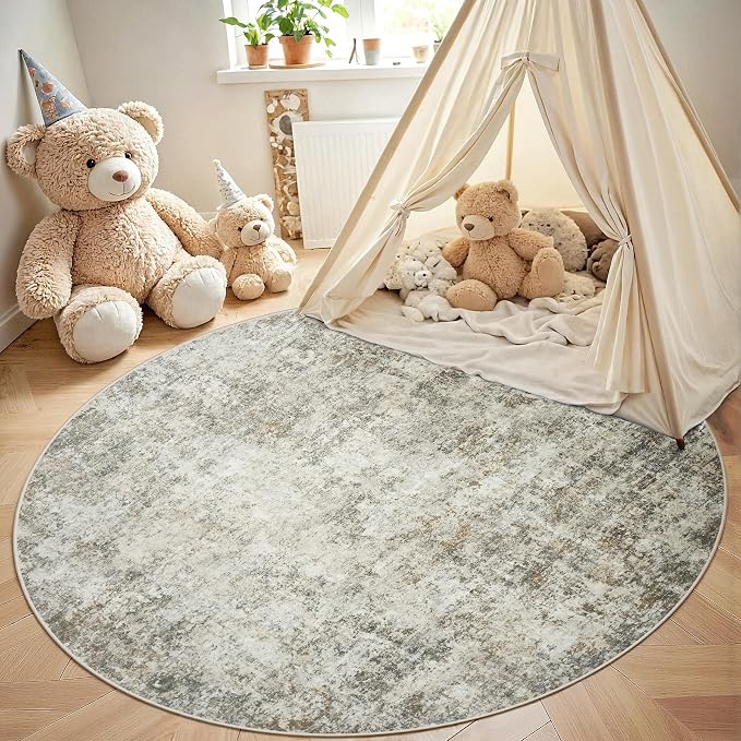 Round Rug 5ft Circle Rug Washable: Carpet Small Circular Area Rug - Image 4