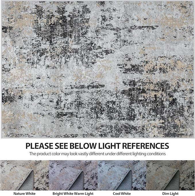 5x8 Area Rugs for Living Room Rug Washable: Abstract Rug for Dining Room - Image 7