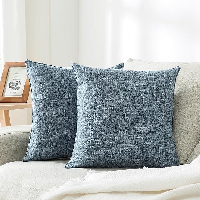 HPUK Linen Throw Pillow Covers Pack of 2, 20x20 Inch Accent Cushion Covers by HPUK