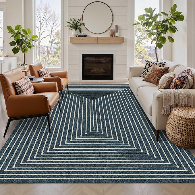 Latte&Fog 5x7 Area Rugs for Living Room Bedroom, Boho Non Slip Low Pile Carpet by LatteFog