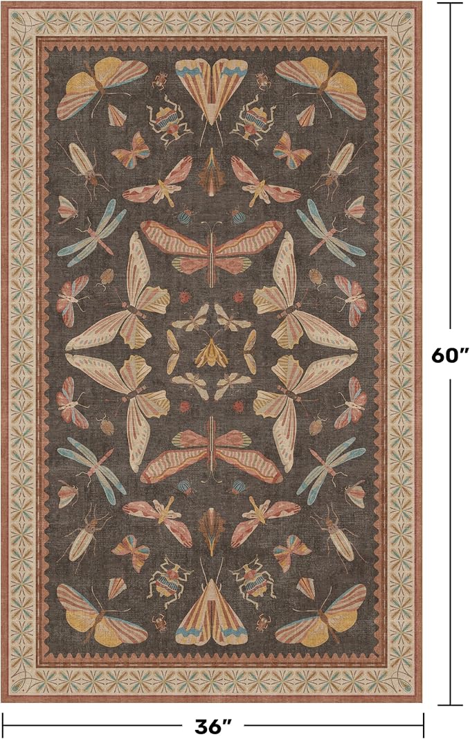 Boho Brown 3x5 Entryway Rugs Indoor - Image 2