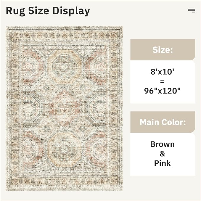 Washable Area Rug 8x10, Large Soft Rugs - Image 3