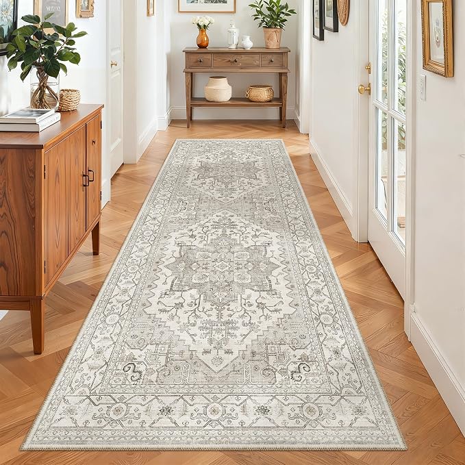 Madane Hallway Runner 3x8, Kitchen Rugs Washable Entryway Rug 8ft Vintage - Image 2