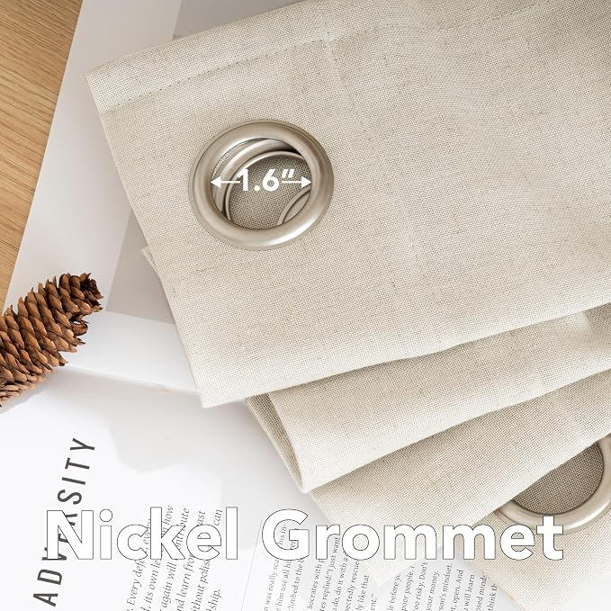 H.VERSAILTEX Living Room Linen Curtains Nickel Grommet Curtains Privacy Added - Image 5