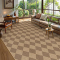 Lahome Colette Checkered Easy Jute Rug, 9x12 Washable Dining Room Rug Indoor by Lahome