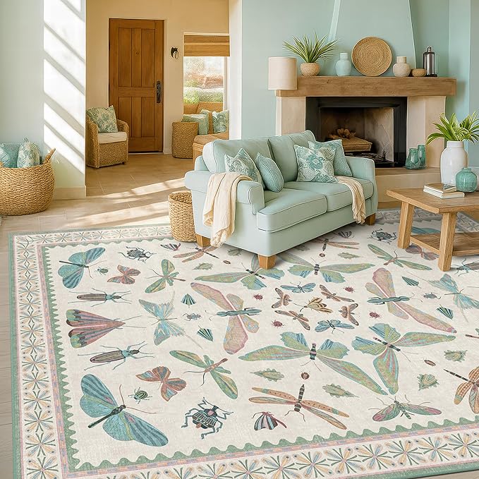 Hazo Haus Sage Green Rugs for Bedroom Under Bed by HazoHaus