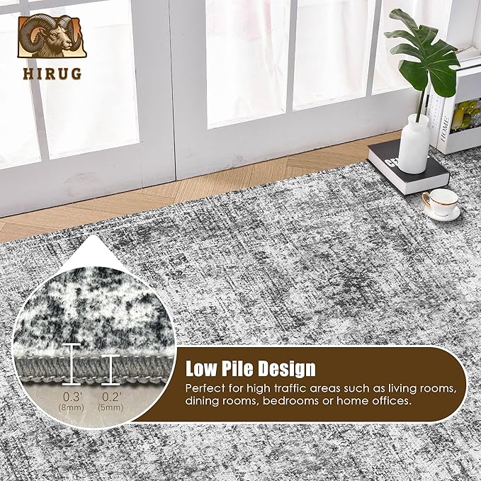 Washable Area Rug 4' x 6' Vintage Traditional Persian Mat - Image 5