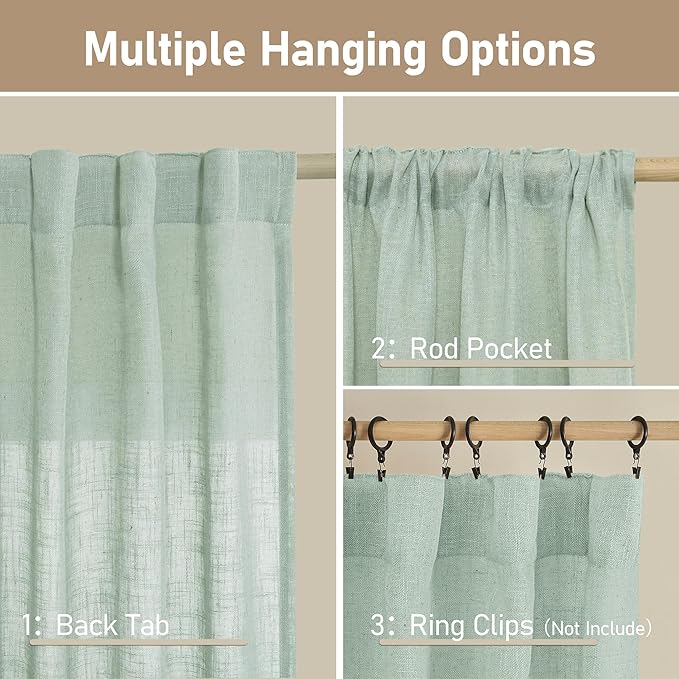 LAMIT Living Room Linen Curtains - Image 3