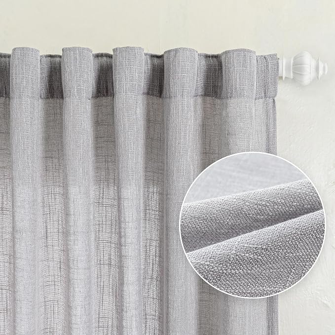 MYSKY HOME 90 Inch Farmhouse Curtains - Image 9
