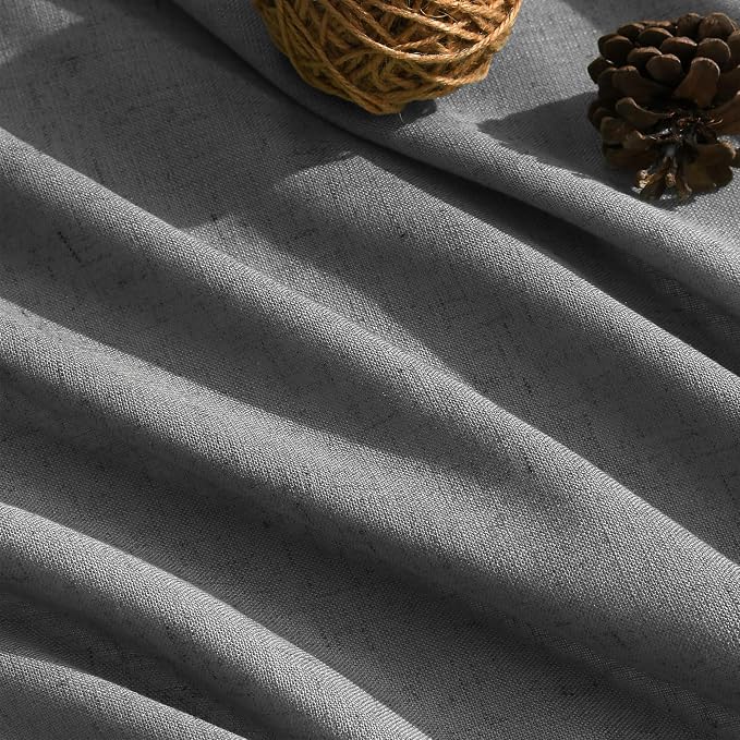Nanspring Blazer Grey Curtains Linen Blend Light Filtering Back Tab Curtain 84 - Image 5