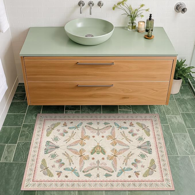 Hazo Haus Light Pink Washable Bathroom Rug - Image 3