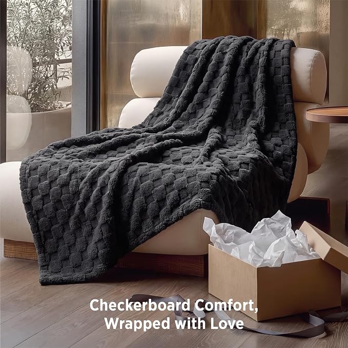 Bedsure GentleSoft Dark Grey Throw Blanket - Image 5