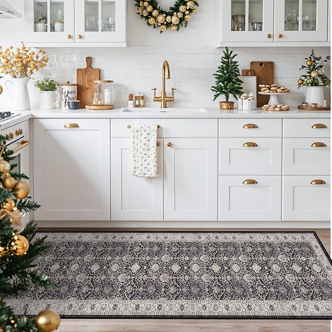 Hallway 2x8 Washable Runner Rug: Oriental Stain Resistant Kitchen Entryway Rugs - Image 2