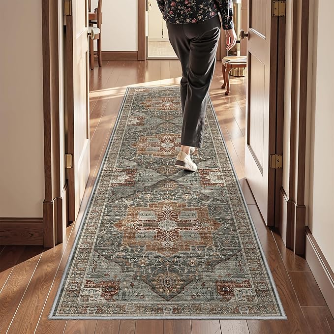 Runner Rug 2x8 Runners for Hallways Non Slip Washable, Vintage Hallway Runner - Image 4