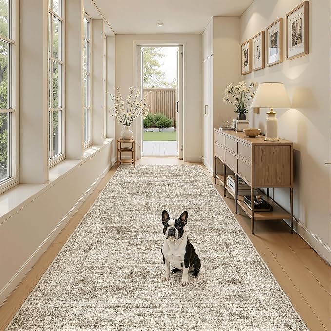 Hallway Runner Rug 4x8 Wide: Washable Thin Runners - Image 2