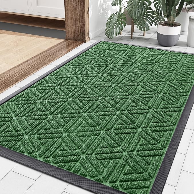 Smiry Front Door Mat Outside Entrance, Heavy Duty Sturdy Natural Rubber Doormat by Smiry